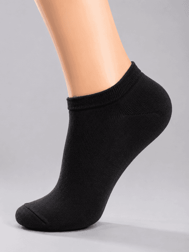 Kids Combed Cotton Low Cut Socks – White with Black Heel & Toe