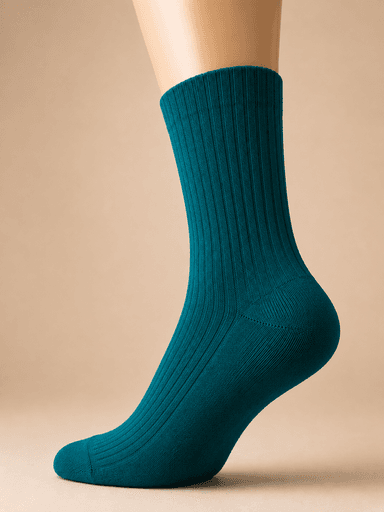 Ladies' Plain Cotton Crew Socks – Mixed Colors & Patterns