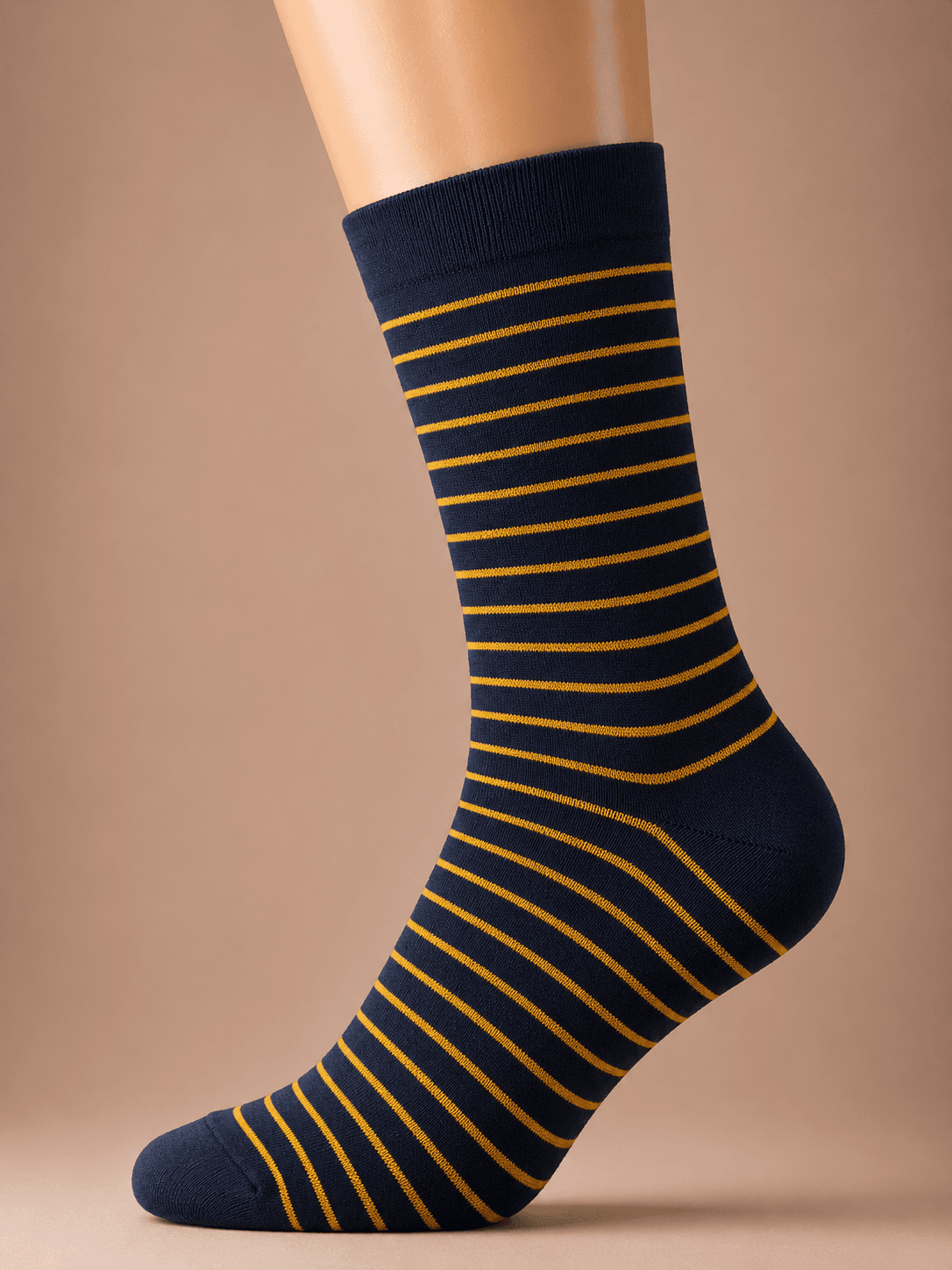 Men's Premium Combed Cotton Striped Crew Socks – Assorted Colors & Patterns