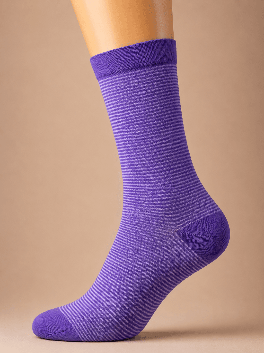 Men's premium combed cotton striped crew socks in assorted colors and stripe patterns, soft breathable socks for business, casual, and everyday wear.