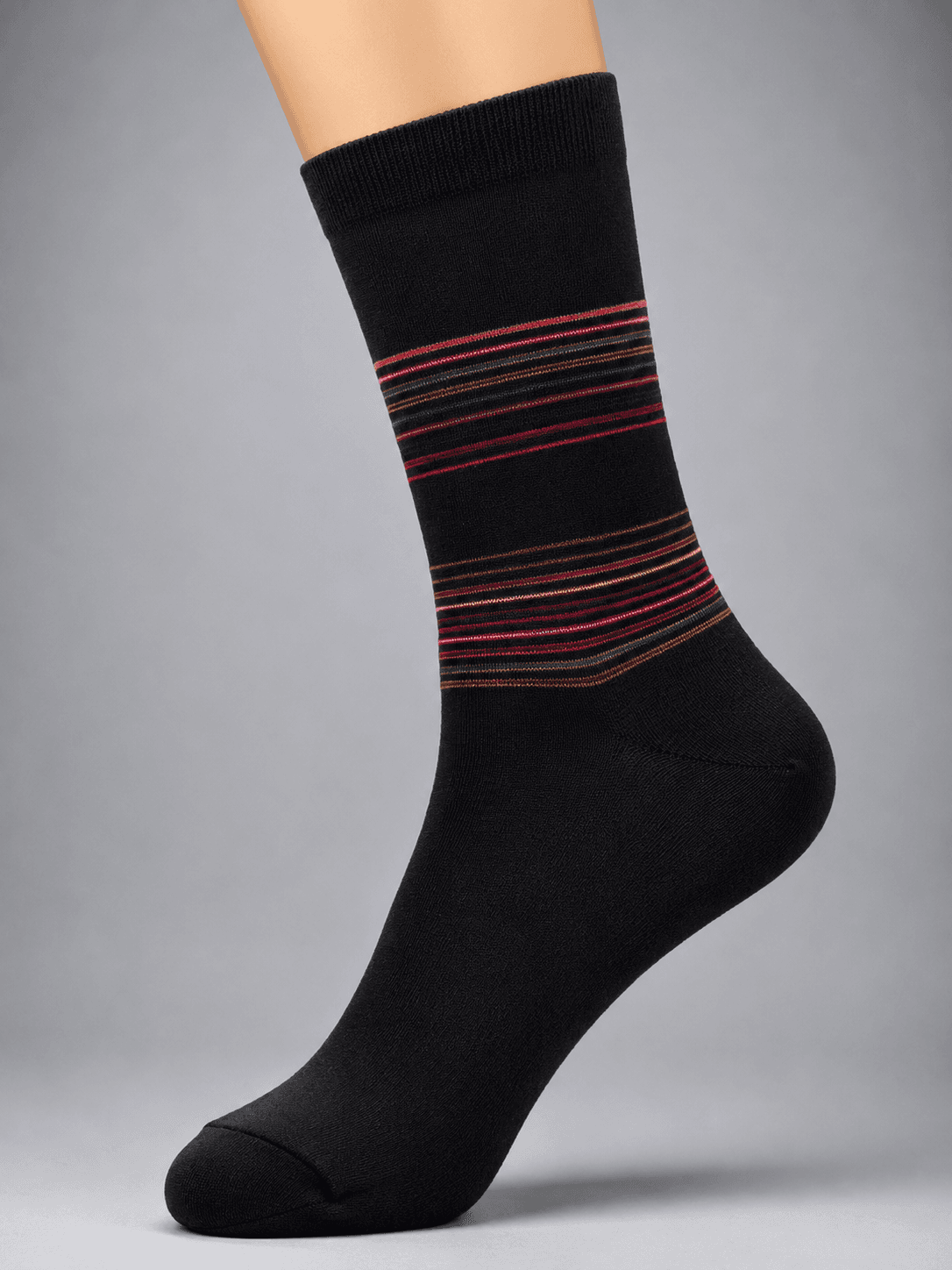 Men's Soft Combed Cotton Striped Dress Socks – Assorted Color Designs