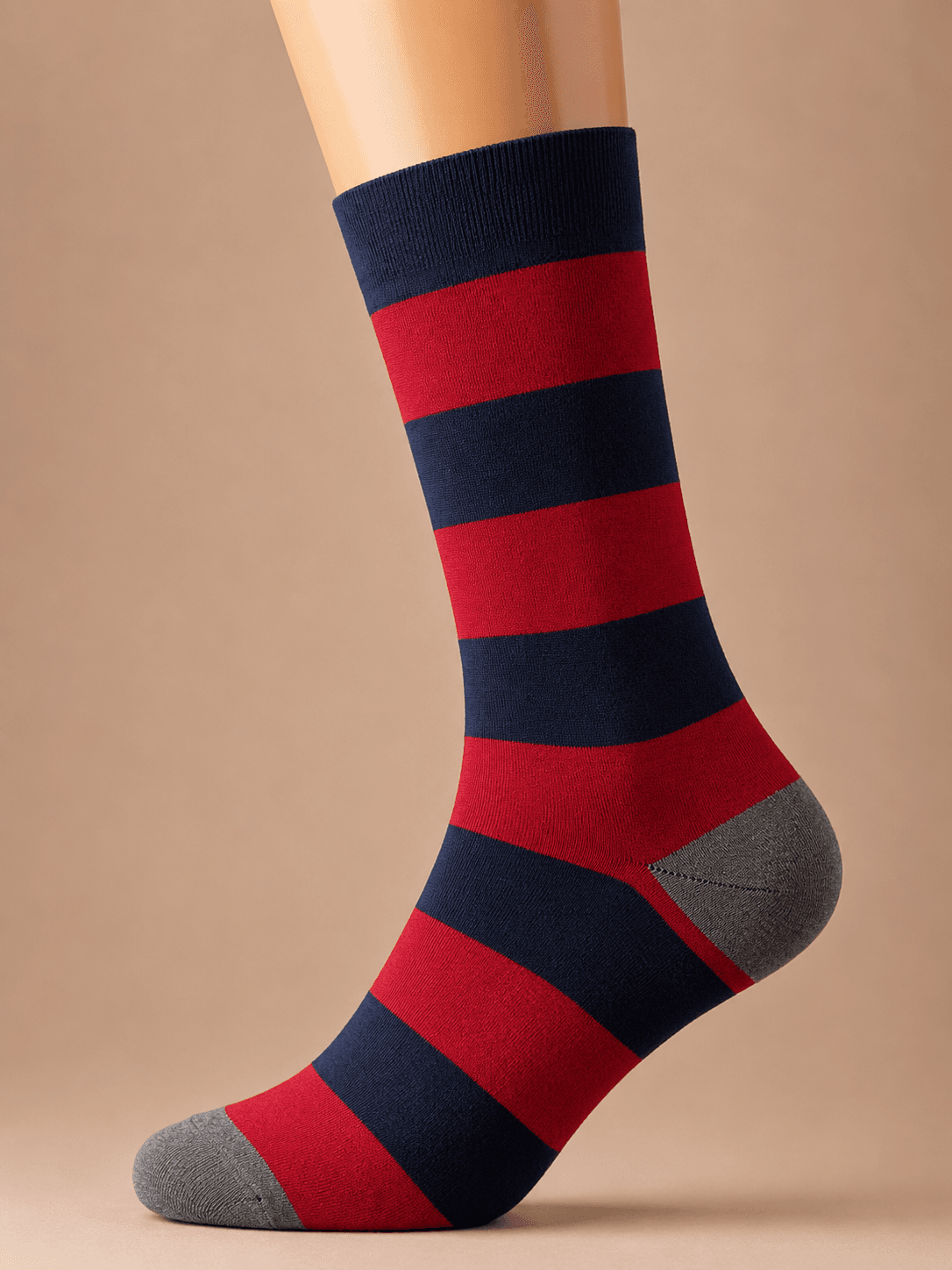 Men's Classic Combed Cotton Crew Socks – Stylish Striped Collection