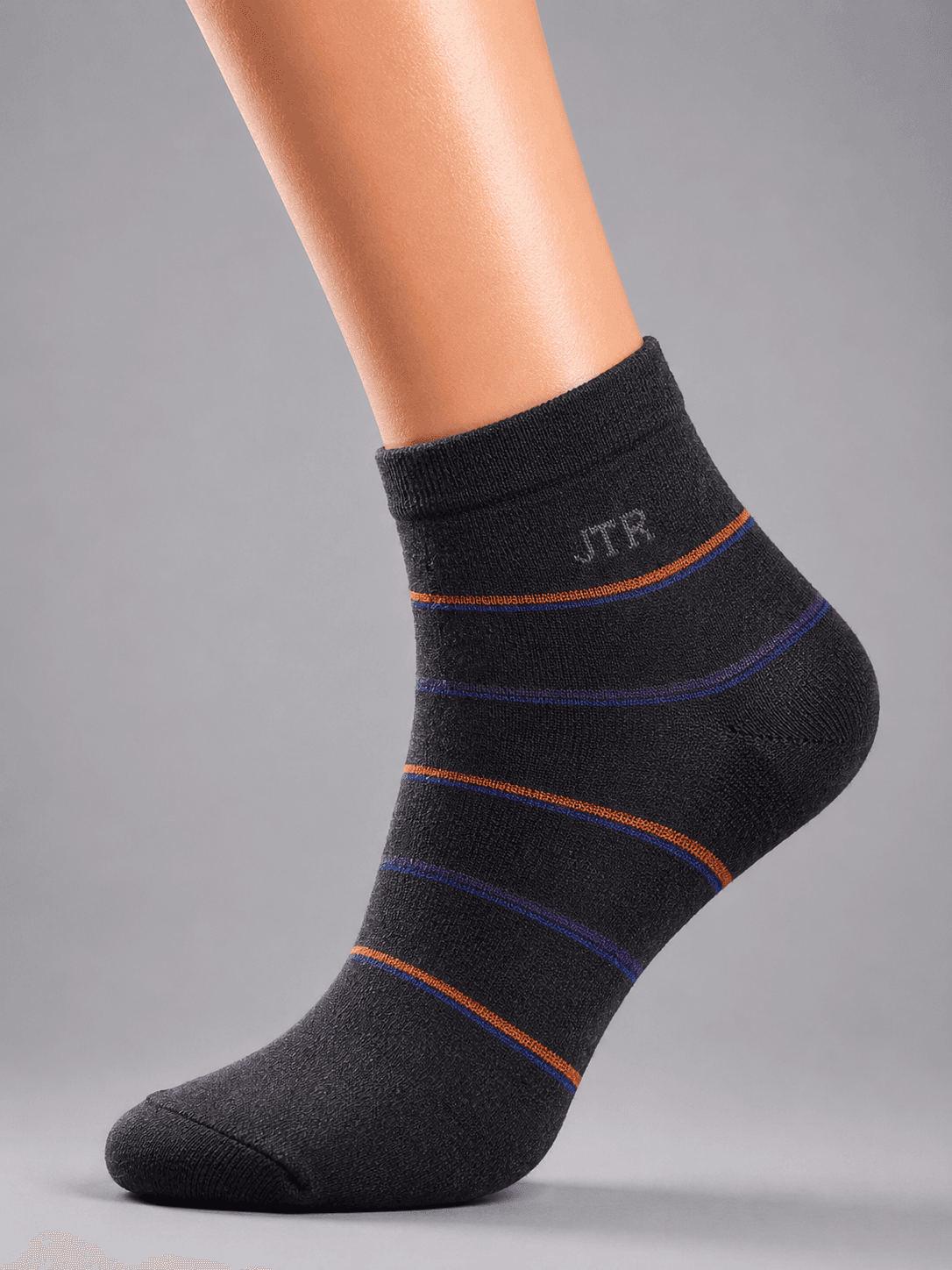 Men's refined striped crew socks crafted from a premium combed cotton blend with modern stripe patterns for comfortable everyday wear.