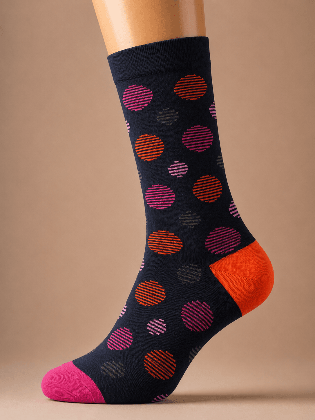 Men’s Vibrant Polka Dot Crew Socks – Premium Combed Cotton