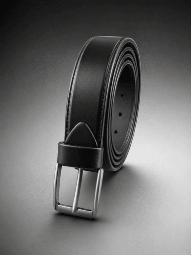 Men’s Black Leather Pin-Buckle Dress Belt