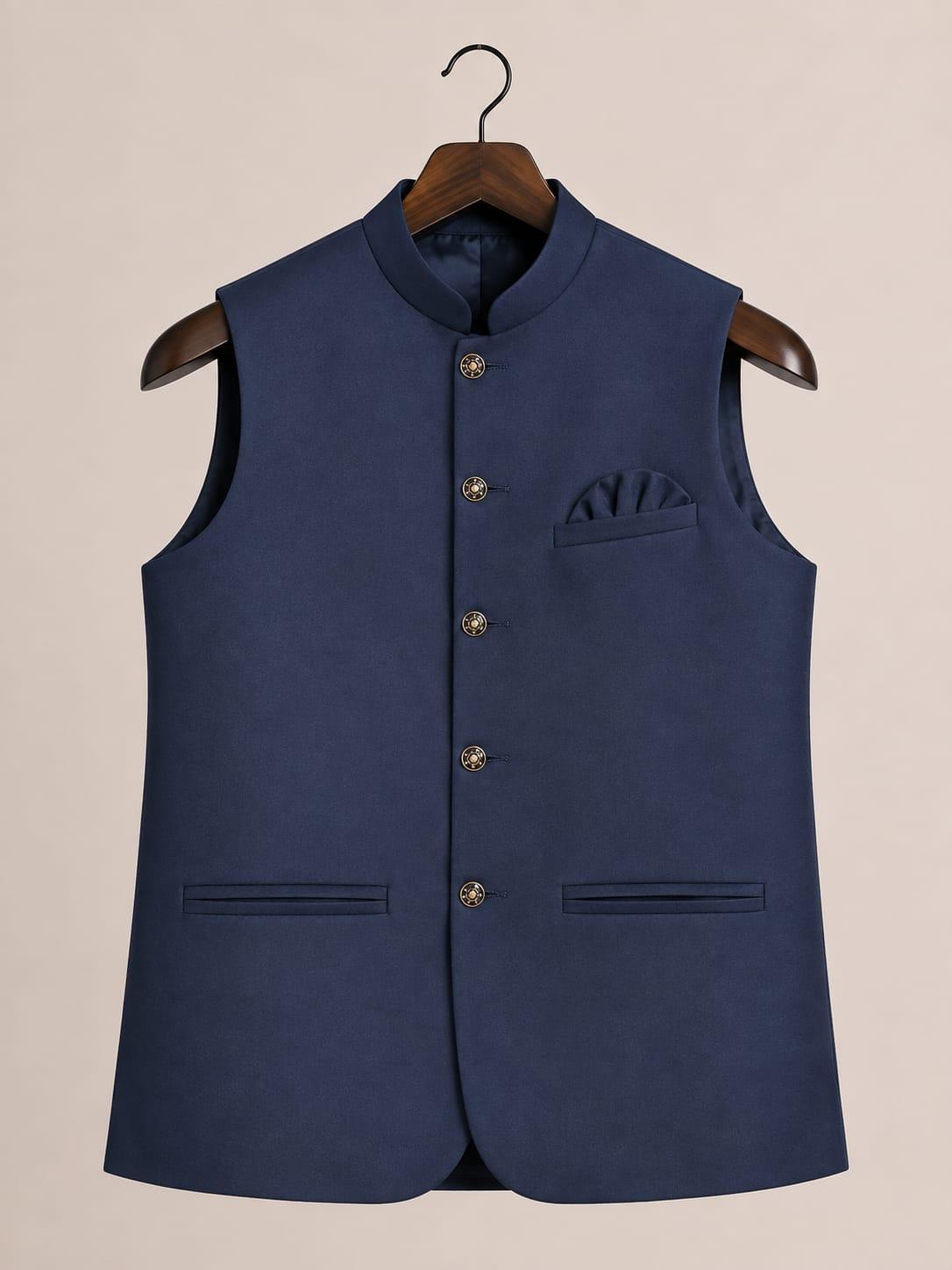 Men’s Formal Traditional Waistcoat with Pocket Square Detail