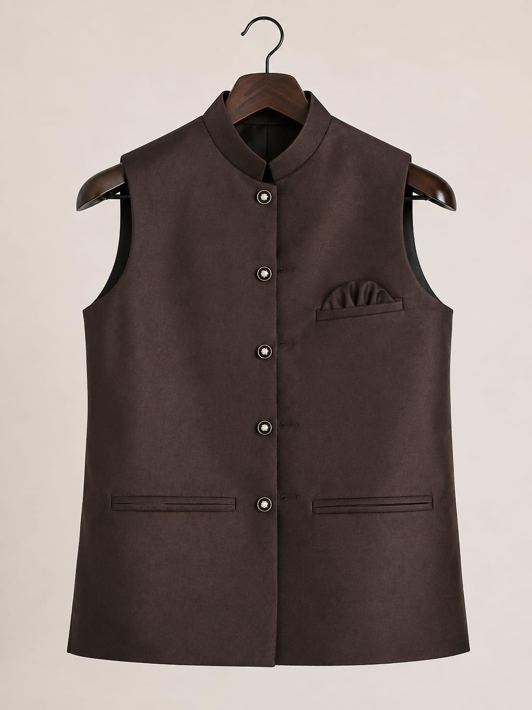Men’s Formal Waistcoat with Pocket Square Detail