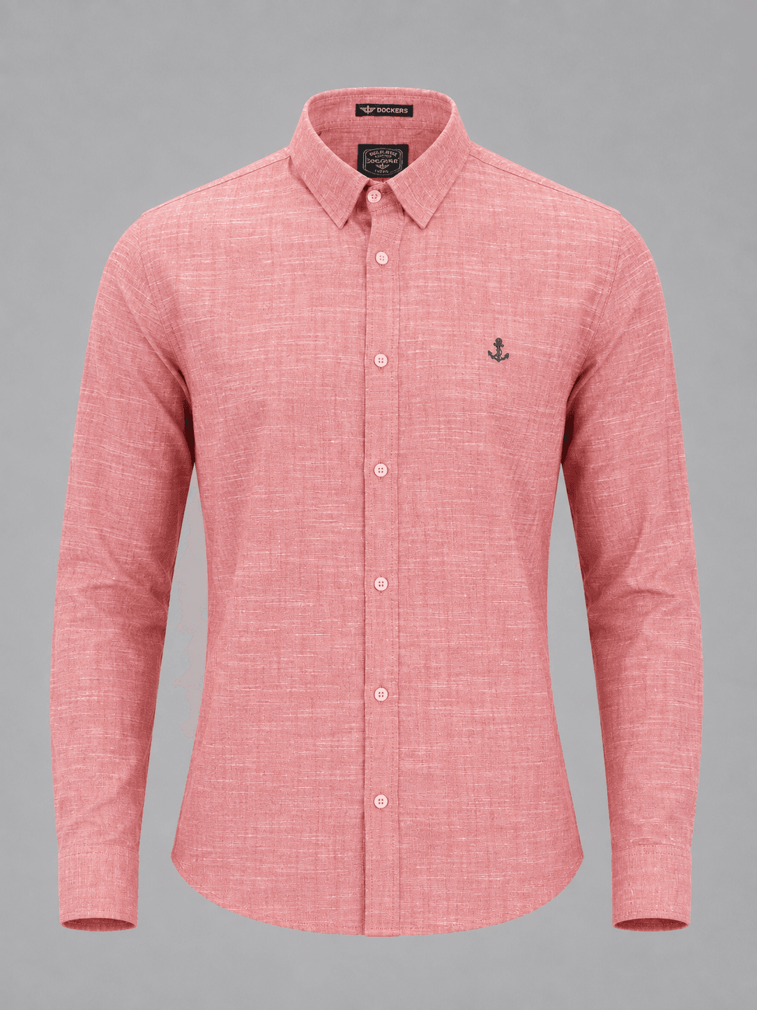 Men’s Textured Cotton Long-Sleeve Shirt