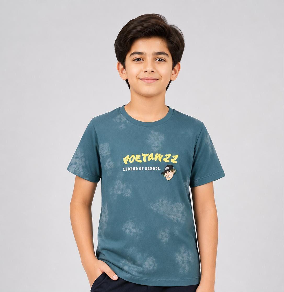 Boys’ Graphic China Fabric Round-Neck T-Shirt