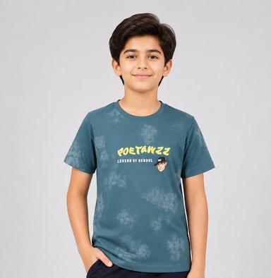 Boys’ Graphic China Fabric Round-Neck T-Shirt