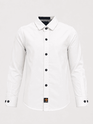 Boys’ Plain Shamray Cotton Long-Sleeve Casual Shirt