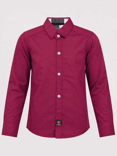 Boys’ Plain Shamray Cotton Long-Sleeve Casual Shirt