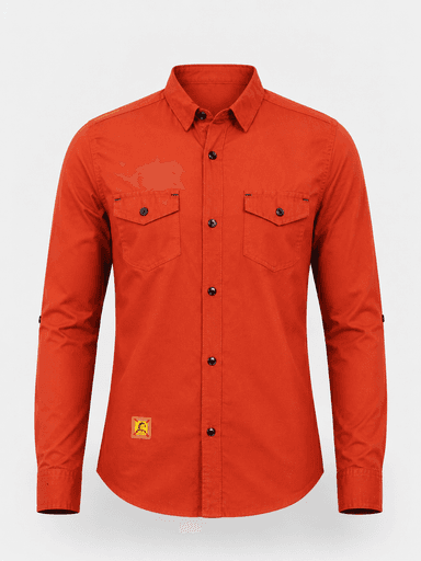Boys’ Double-Pocket Shamray Cotton Long-Sleeve Casual Shirt