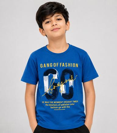 Boys’ Graphic Print Round-Neck Short-Sleeve T-Shirt
