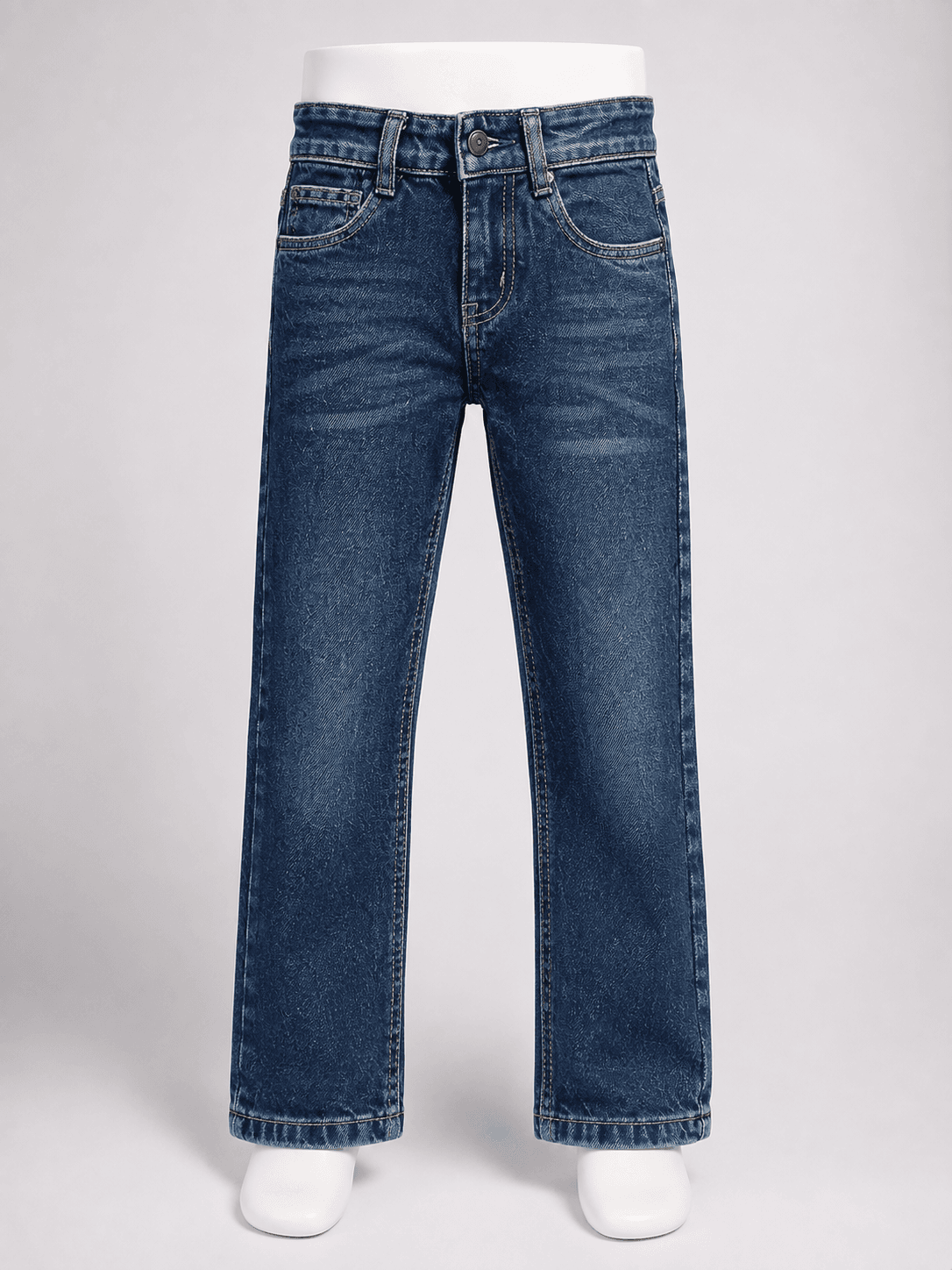 Boys’ Classic Blue Wash Straight-Leg Denim Jeans