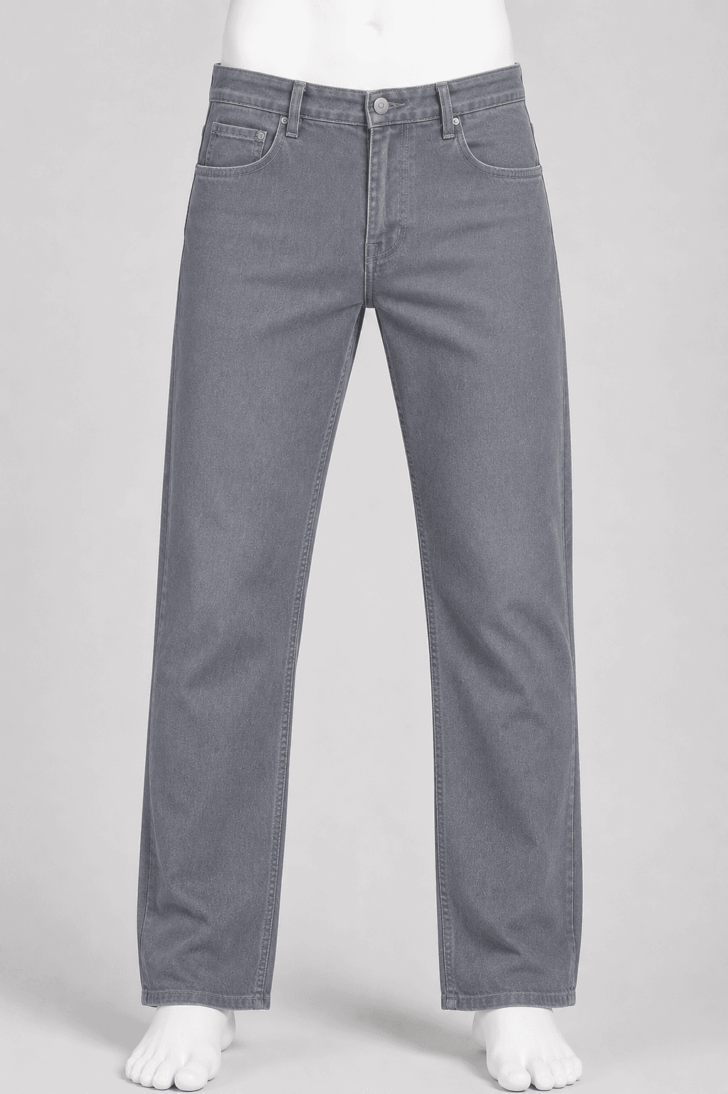 Men’s Grey Straight-Fit Fashion Jeans Pant