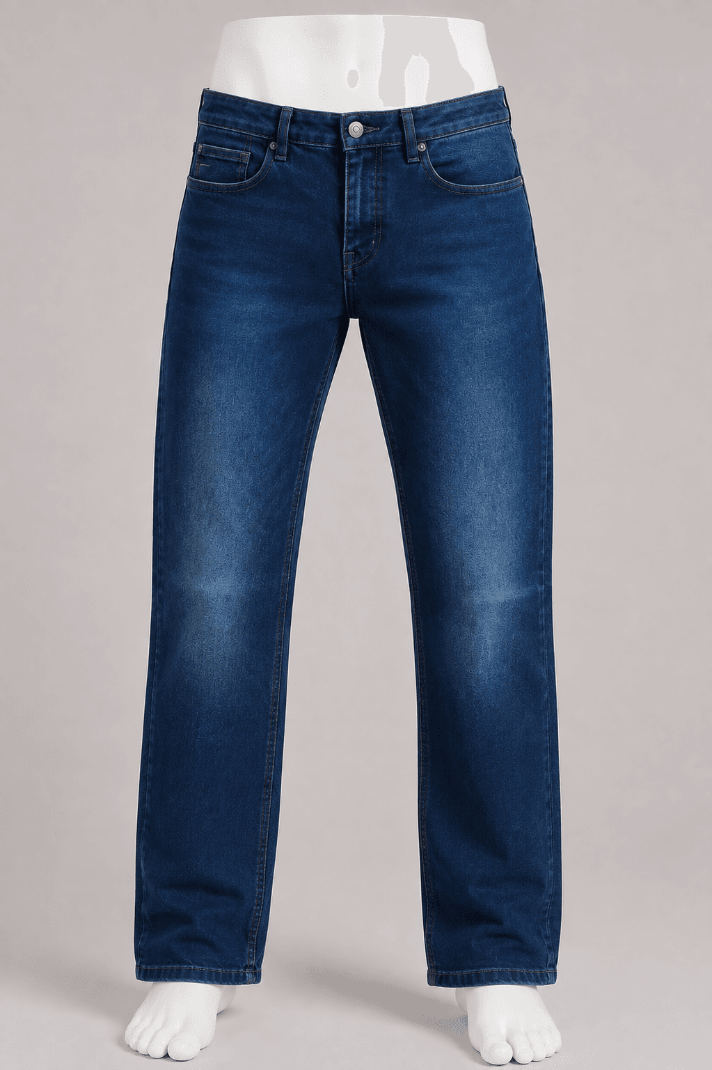 Men’s Classic Straight-Fit Washed Denim Jeans Pant