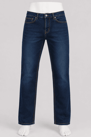 Men’s Classic Straight-Fit Washed Denim Jeans Pant
