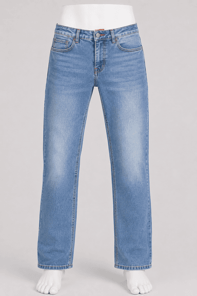 Men’s Classic Straight-Fit Washed Denim Jeans Pant